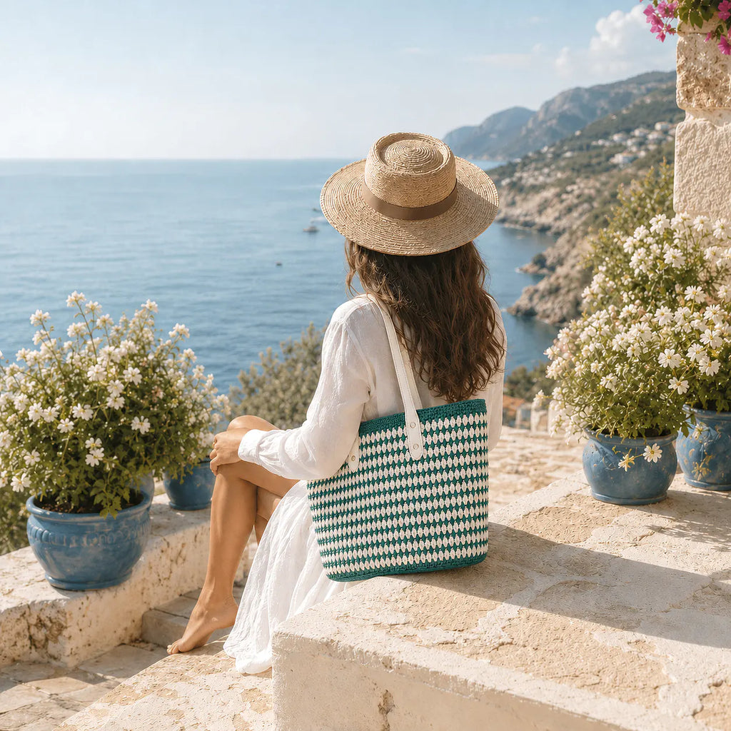 Geometric Pattern Crochet Tote Bag DIY Kit
