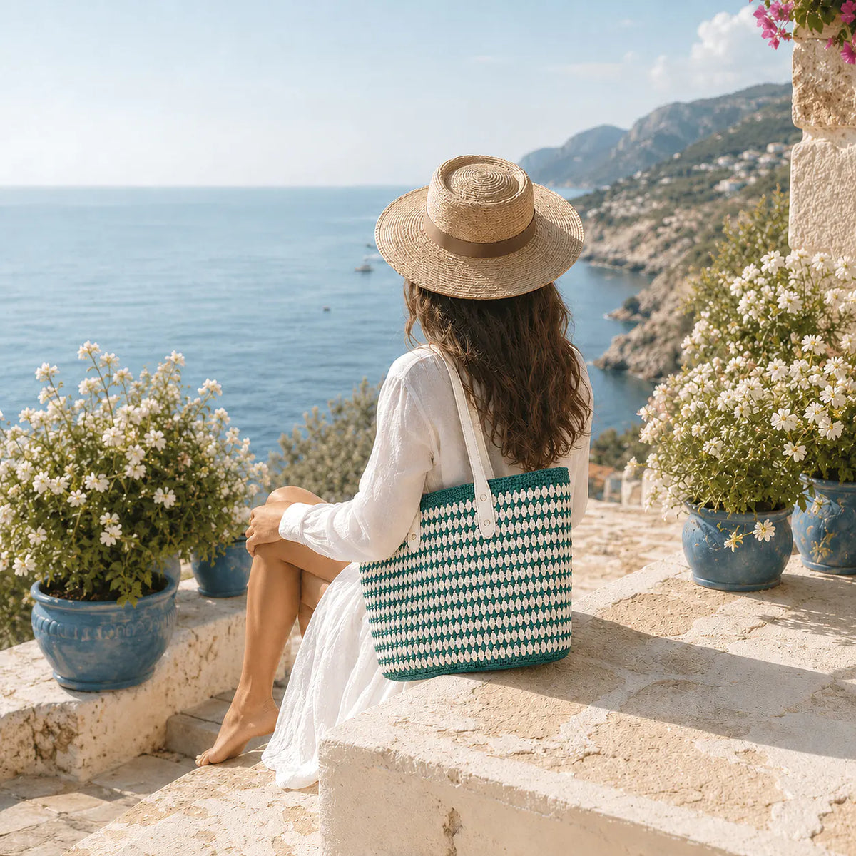 Geometric Pattern Crochet Tote Bag DIY Kit