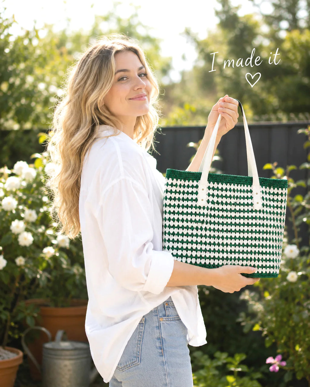 Geometric Pattern Crochet Tote Bag DIY Kit